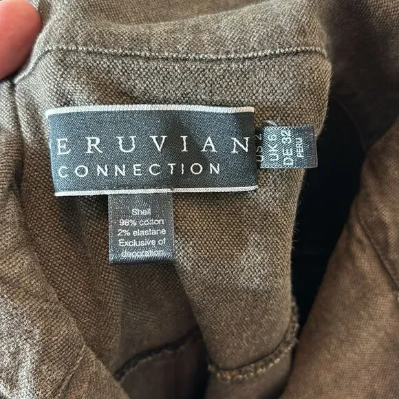 Peruvian connection Long line trench cargo military jacket brown size 2 - Picture 7 of 7